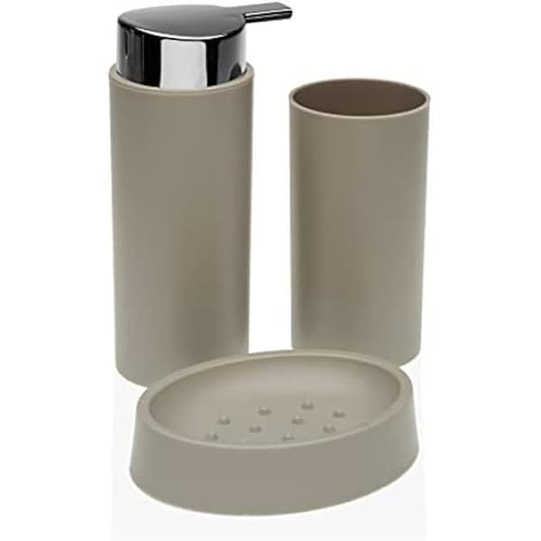 Badrumstillbehörsset - VERSA - Versa Grace - Beige - 3 delar - Polypropen