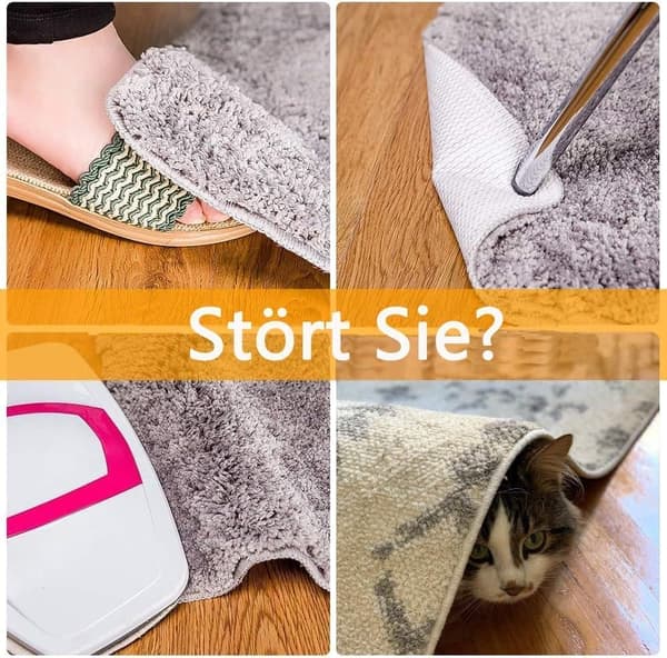 Antiskid matta underlägg (4-pack), lämplig för trä-, laminat-, kakel-, kork- och vinylgolv