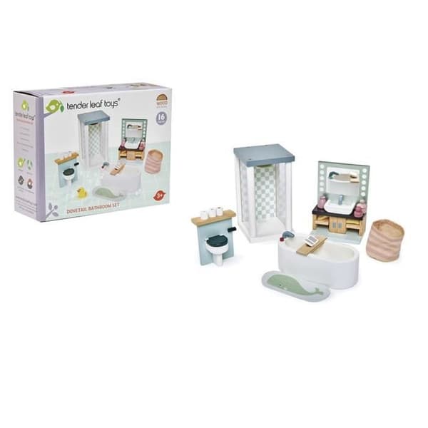 Tender Leaf Toys dockhus badrum junior 16 delar
