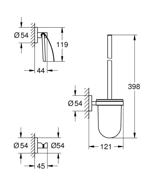 GROHE essentials Silver tillbehörsset - 40407001