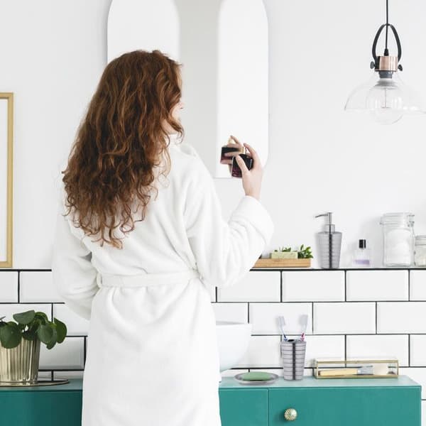 Relaxdays badrumstillbehör, 5 delar, i polerat rostfritt stål och plast, modern och harmonisk design, silverfärgad