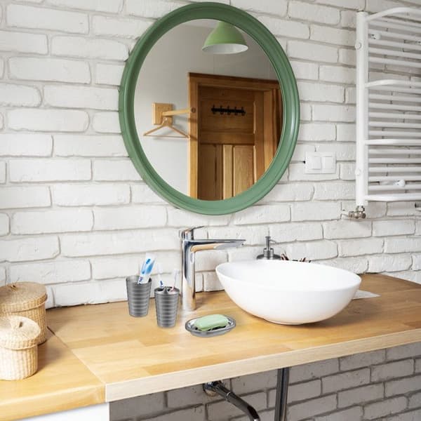 Relaxdays badrumstillbehör, 5 delar, i borstat rostfritt stål och plast, modern och harmonisk design, silverfärgad