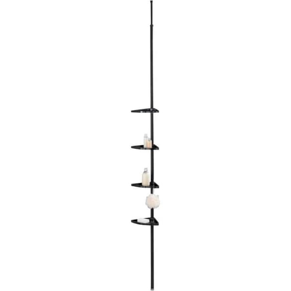 Badrumsaccessoarer - Allstar - Duschhylla "Opal" - Svart - H 85 till 250 cm
