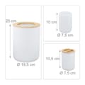 Miniatyrbild 4 av 6: Relaxdays badrumsaccessoarer, set om 6, i plast och bambu, komplett set, vit