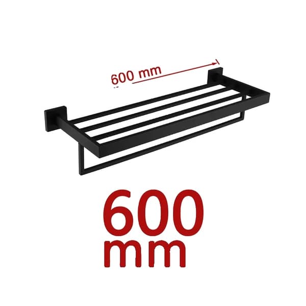 Badeværelsesudstyr, mat sort finish, 304 rustfrit stål, Håndklædeholder 60cm