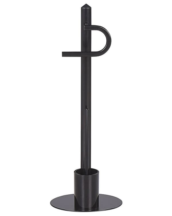 Toalettpappersställ med borste SARTO Metall Svart Lumarko!