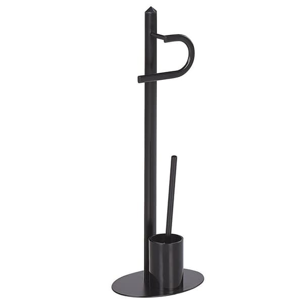 Toalettpappersställ med borste SARTO Metall Svart Lumarko!