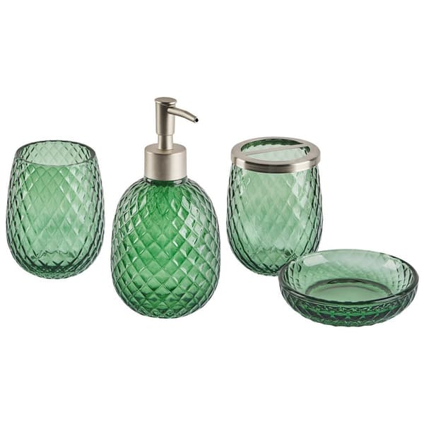 Badrumstillbehörset 4 delar CANOA Glas Grön Lumarko!