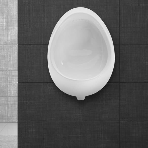 ECD Germany Urinal Feed bagfra hvid, høj kvalitet keramisk pinkinkline, moderne design pissoir, 35x42x30 cm, rund, skylle kant lukket, flyder baglæns