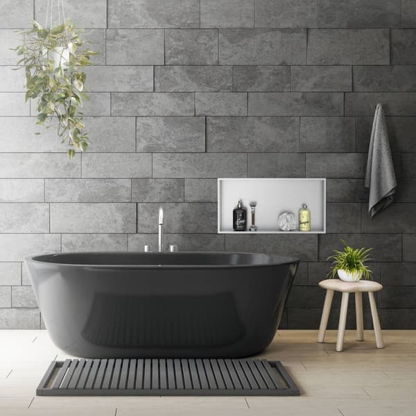 Suihkutarjotin 60x30 cm hopea ruostumaton teräs seinänurkkaus Suihkutarjotin LuxeBath