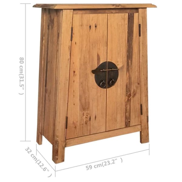 vidaXL badeværelsesskab 59x32x80 cm massivt fyrretræ