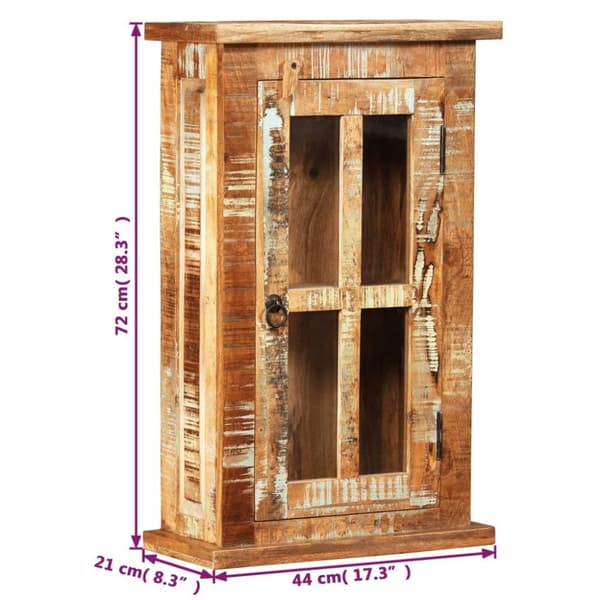 vidaXL vægskab 44x21x72 cm massivt genbrugstræ