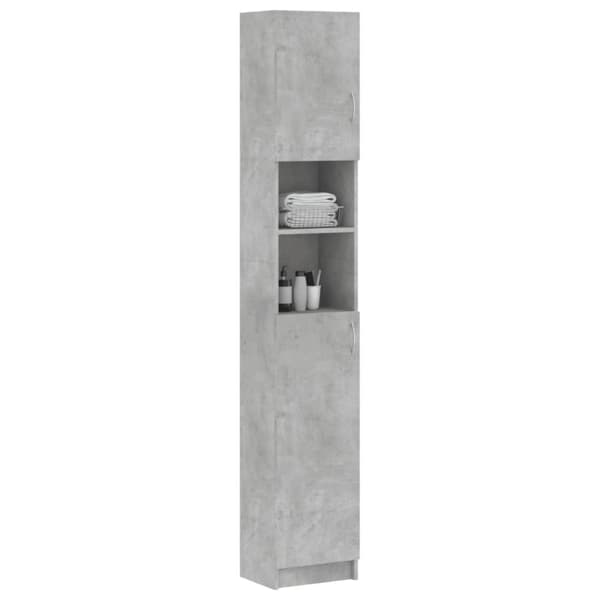 vidaXL Baderomsskap betonggrå 32x25,5x190 cm sponplate