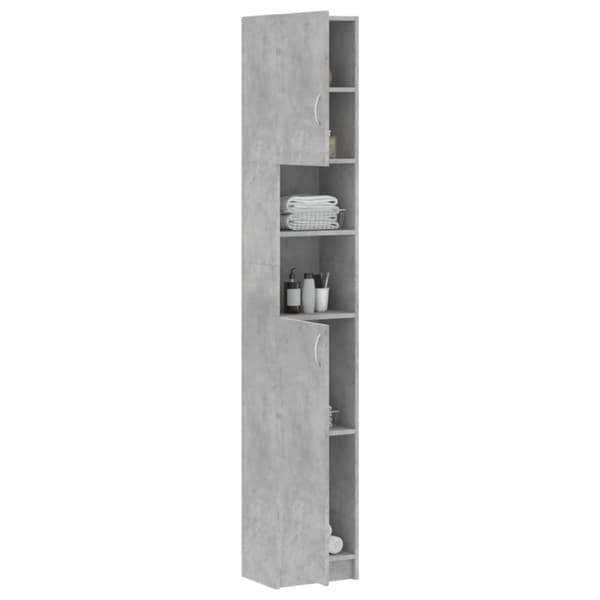 vidaXL Baderomsskap betonggrå 32x25,5x190 cm sponplate