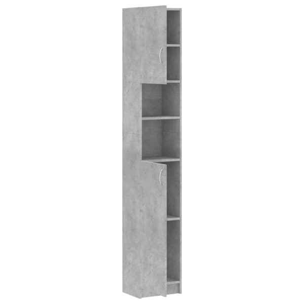 vidaXL Baderomsskap betonggrå 32x25,5x190 cm sponplate