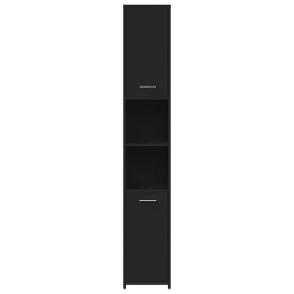 vidaXL badeværelsesskab 30x30x183,5 cm spånplade sort