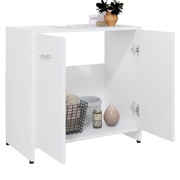 vidaXL badeværelsesskab 60x33x61 cm konstrueret træ hvid