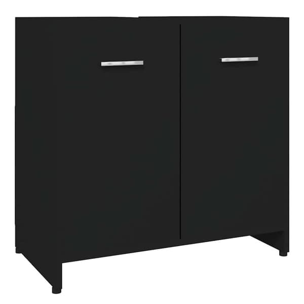 vidaXL badeværelsesskab 60x33x61 cm konstrueret træ sort