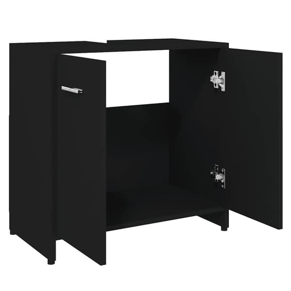 vidaXL badeværelsesskab 60x33x61 cm konstrueret træ sort