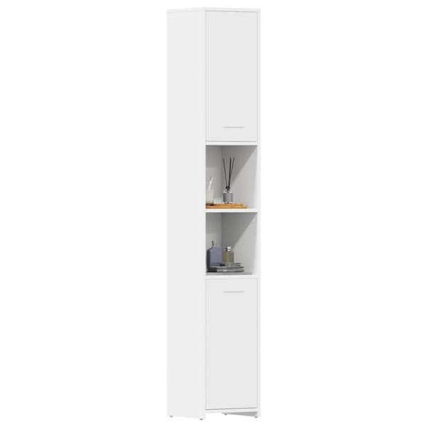 vidaXL Baderomsskap hvit 30x30x183,5 cm sponplate