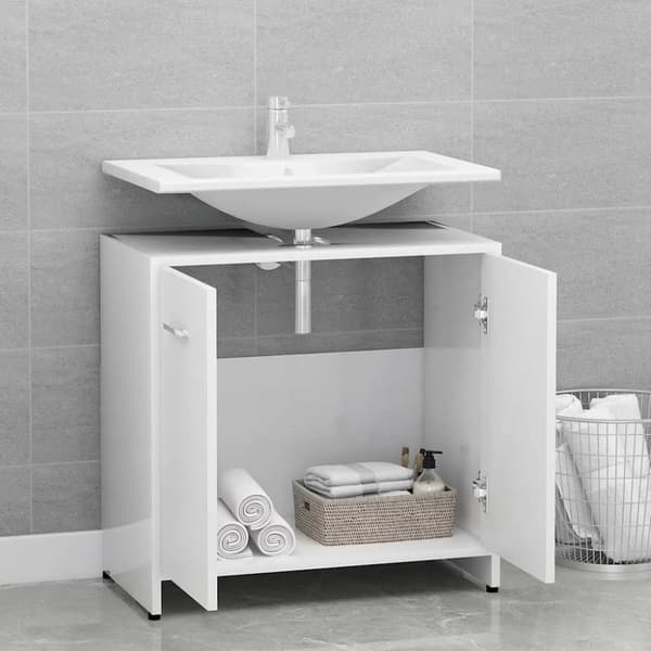 vidaXL Baderomsskap hvit 60x33x61 cm konstruert tre