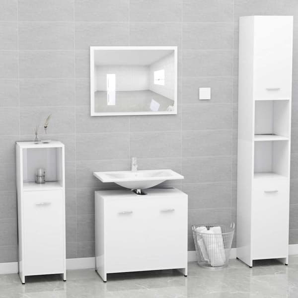 vidaXL Baderomsskap hvit 60x33x61 cm konstruert tre