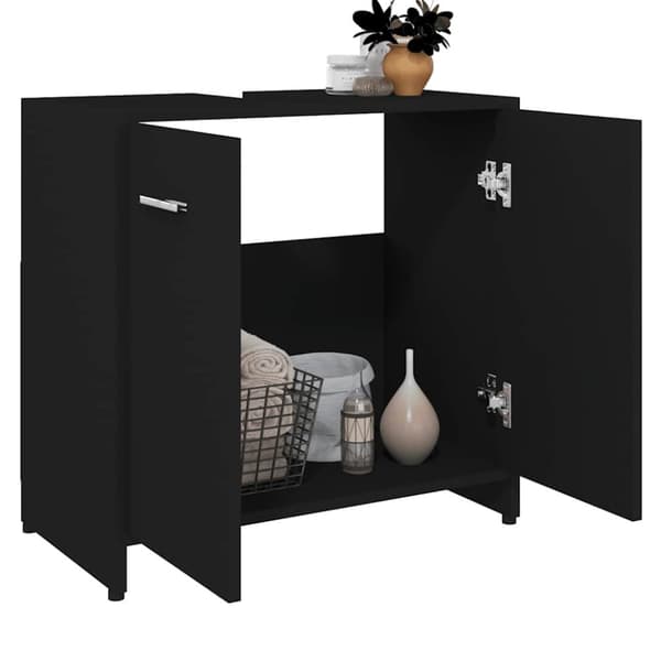vidaXL Baderomsskap svart 60x33x61 cm konstruert tre