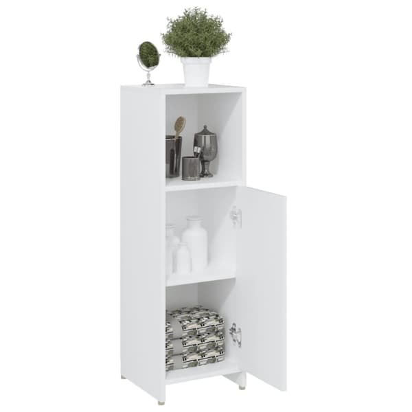 vidaXL badeværelsesskab 30x30x95 cm konstrueret træ hvid