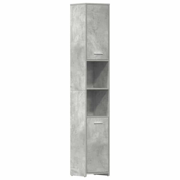 vidaXL badeværelsesskab 30x30x183,5 cm spånplade betongrå