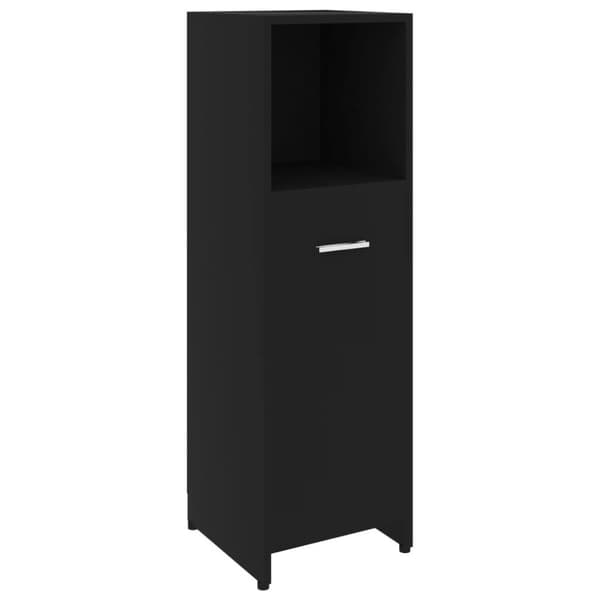 vidaXL badeværelsesskab 30x30x95 cm konstrueret træ sort