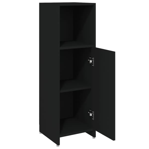 vidaXL badeværelsesskab 30x30x95 cm konstrueret træ sort