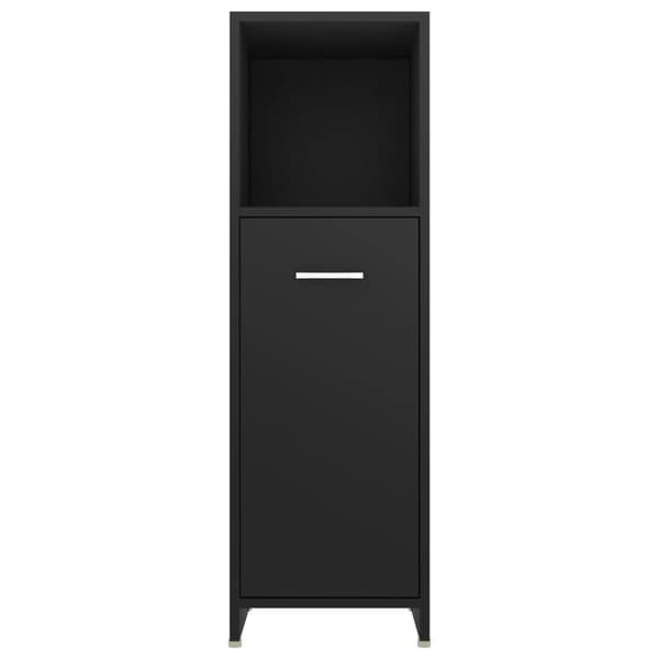 vidaXL badeværelsesskab 30x30x95 cm konstrueret træ sort
