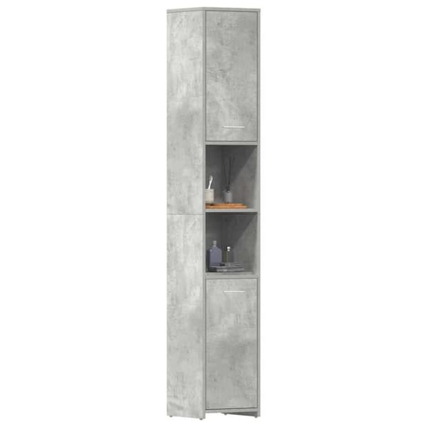 vidaXL Badrumsskåp betonggrå 30x30x183,5 cm spånskiva