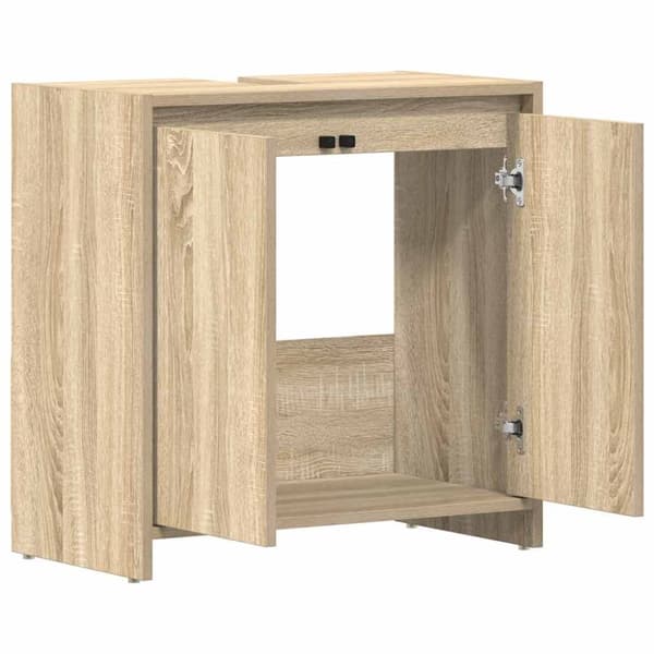 vidaXL badeværelsesskab 60x33x61 cm konstrueret træ sonoma-eg