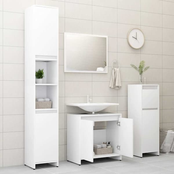 vidaXL badeværelsesskab 60x33x61 cm konstrueret træ hvid