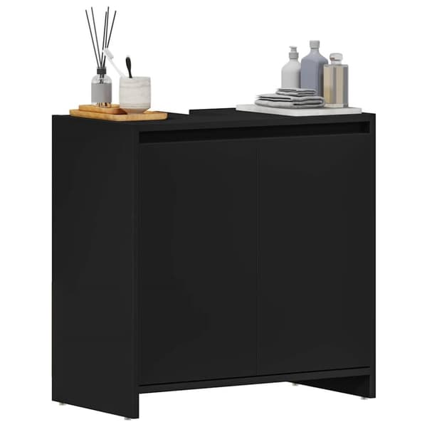 vidaXL badeværelsesskab 60x33x61 cm konstrueret træ sort