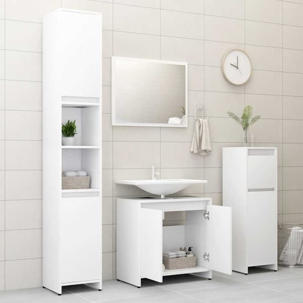 vidaXL Baderomsskap hvit 60x33x61 cm konstruert tre