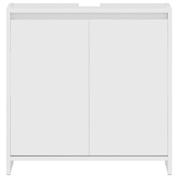 vidaXL badeværelsesskab 60x33x61 cm konstrueret træ hvid højglans