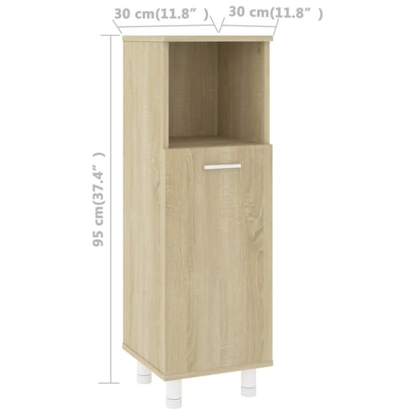 vidaXL Baderomsskap sonoma eik 30x30x95 cm sponplate
