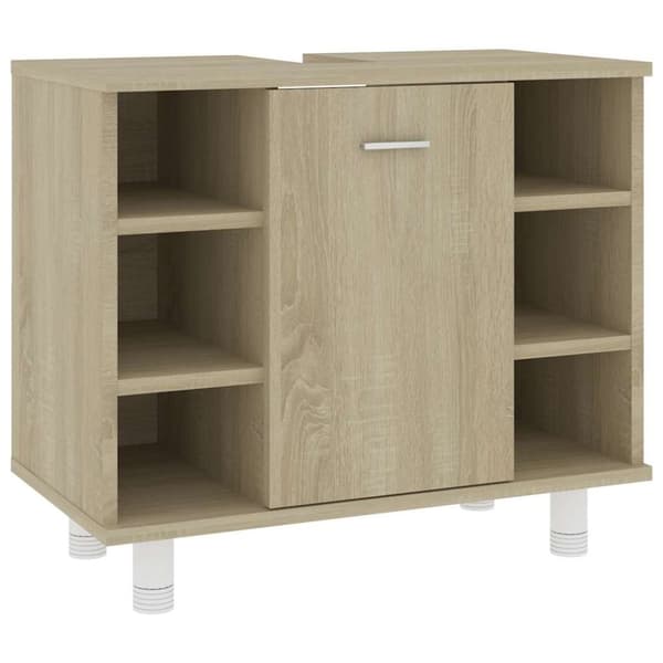 vidaXL badeværelsesskab 60x32x53,5 cm konstrueret træ sonoma-eg