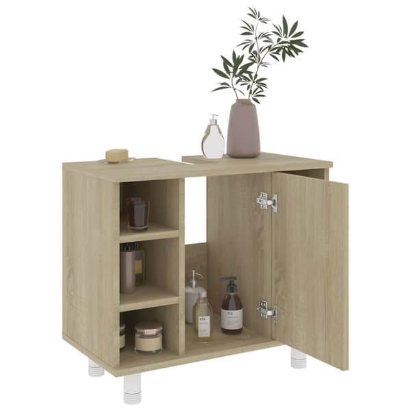 vidaXL badeværelsesskab 60x32x53,5 cm konstrueret træ sonoma-eg