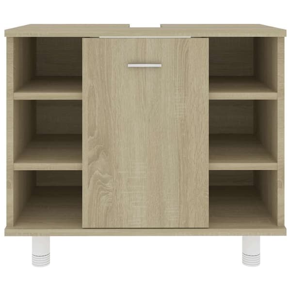 vidaXL badeværelsesskab 60x32x53,5 cm konstrueret træ sonoma-eg