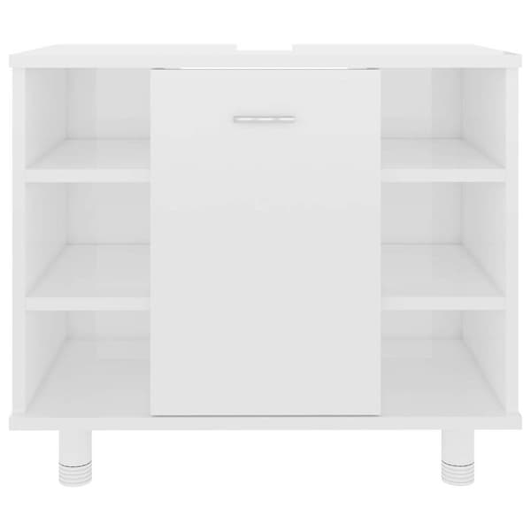 vidaXL Baderomsskap høyglans hvit 60x32x53,5 cm konstruert tre