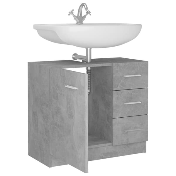vidaXL Servantskap betonggrå 63x30x54 cm konstruert tre