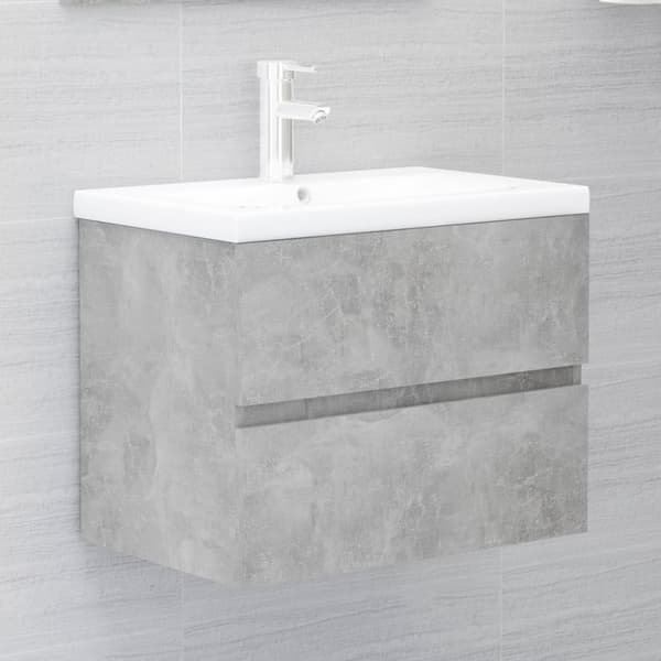 vidaXL Tvättställsskåp betonggrå 60x38,5x45 cm konstruerat trä