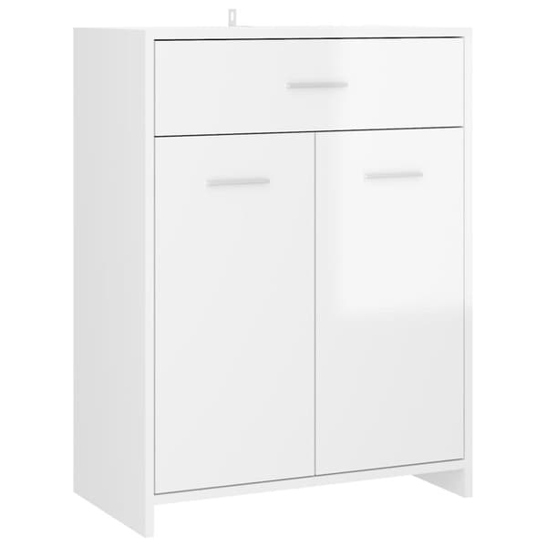 vidaXL Badrumsskåp vit högglans 60x33x80 cm konstruerat trä