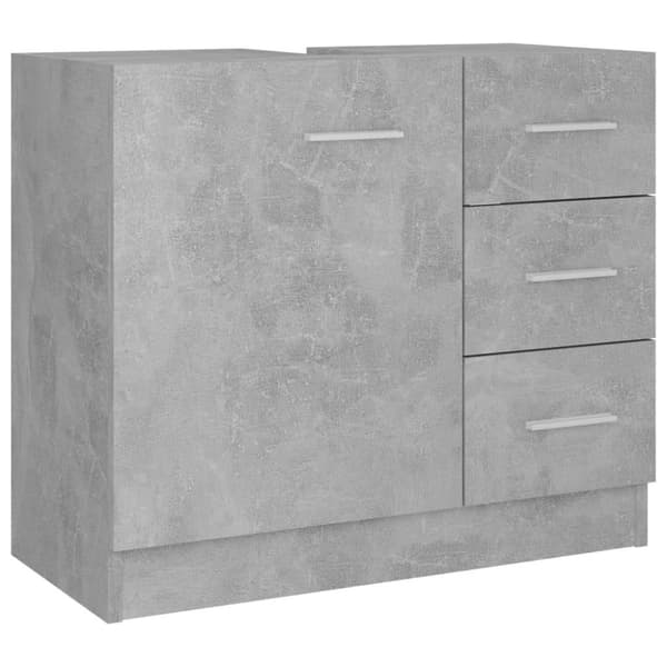 vidaXL underskab til håndvask 63x30x54 cm konstrueret træ betongrå