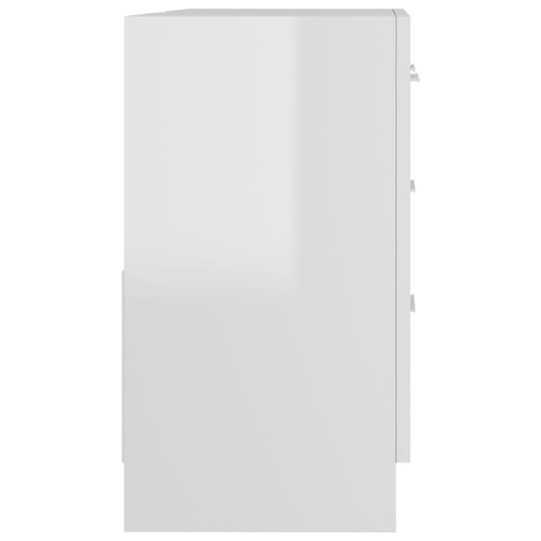 vidaXL underskab 63x30x54 cm konstrueret træ hvid højglans