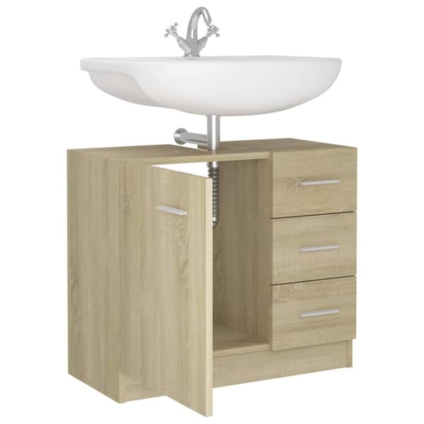 vidaXL underskab til håndvask 63x30x54 cm konstrueret træ sonoma-eg
