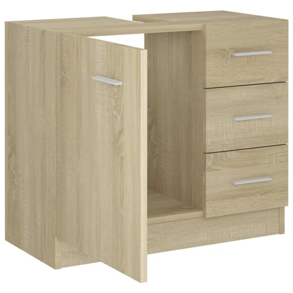 vidaXL underskab til håndvask 63x30x54 cm konstrueret træ sonoma-eg